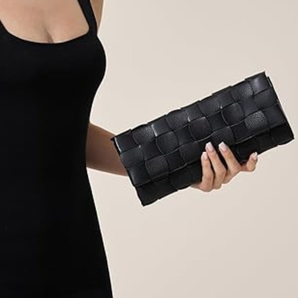 Neiman Marcus Chunli Black Woven Evening Bag - Picture 3 of 5